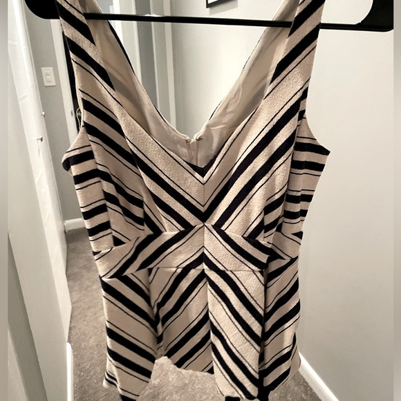 ANTHROPOLOGIE Maeve Mitered Striped Peplum Tank Top With Sash - Size 12 - Picture 7 of 11